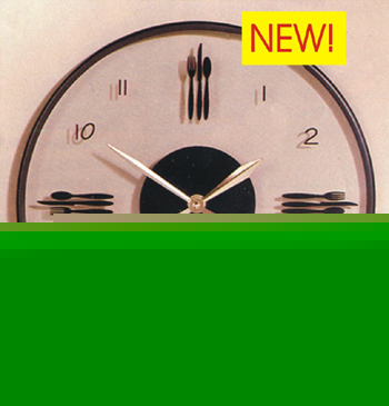 New round contemporary glass kitchen wall hanging clock