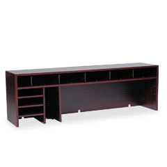 Safco wood highclearance single shelf desktop organize