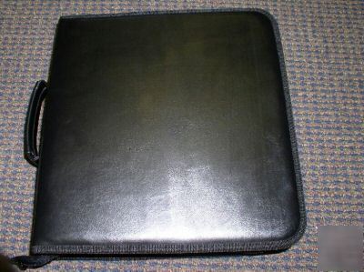 1 black leatherette cd holder holds 200 cds each- JS77
