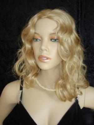 Sexy blonde wavy wig for display mannequin dummy