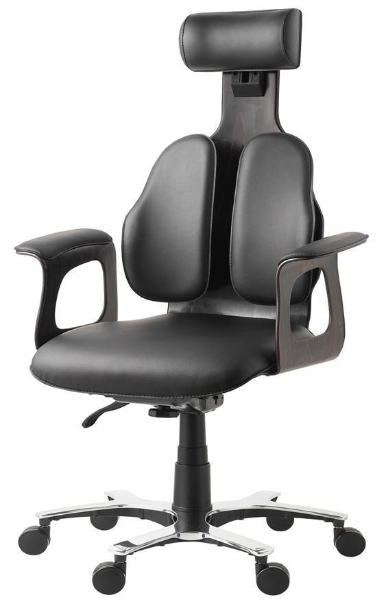 Executive office chair genuine leather headrest duoback