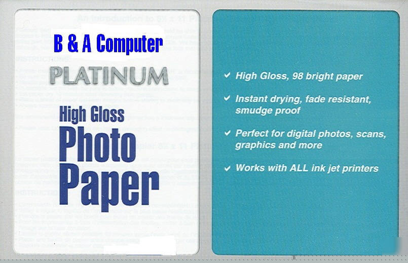 500 high gloss 8.5 x 11 glossy 10.5 mil pro photo paper