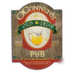 New personalized irish beer pub bar sign 