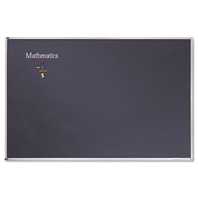 Porcelain black chalkboard with aluminum frame silver