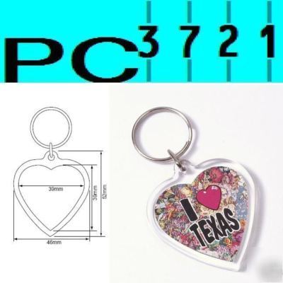 100 blank heart shape keyring 39 mm insert max 09015