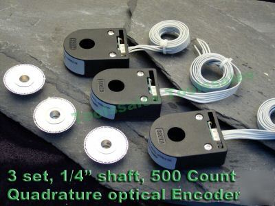 3 pc 500 line revolution quadrature optical encoder