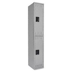New double tier two-locker unit, medium gray, 12W x ...