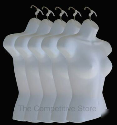 New lot of 5 brand female torso mannequin forms white