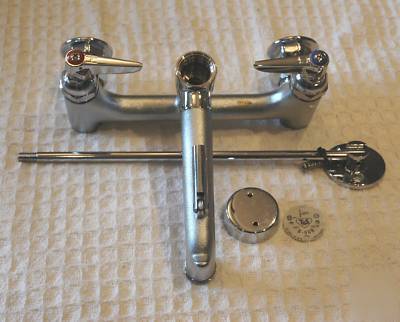 New t&s service sink faucet b-0665-bstr wall mount, ada