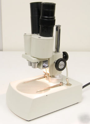 Student binocular stereo microscope 20X dual light