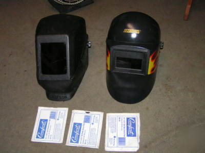 Auto -darkening and regular welding helmets with free 