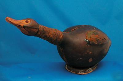 Collectible vintage leather duck decanter italy