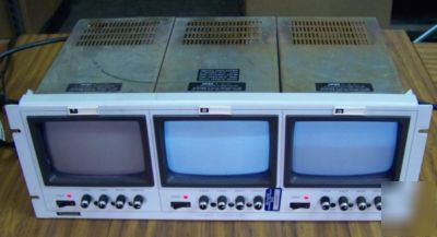 Panasonic wv-763 (3)-screen security video monitor b&w