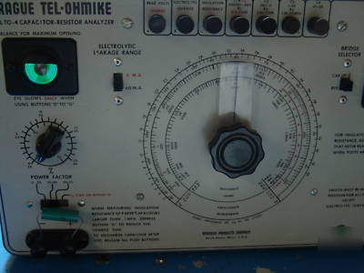 Sprague tel-ohmike to-4 capacitor-resistor analyzer TO4