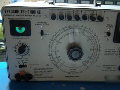 Sprague tel-ohmike to-4 capacitor-resistor analyzer TO4