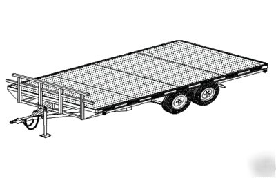 Trailer plans BB5216 16' flat deck trailer plans