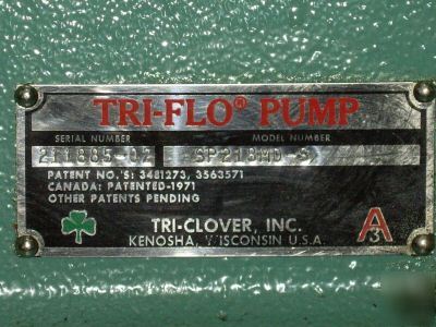 Tri flo pump by tri clover inc. 316SS