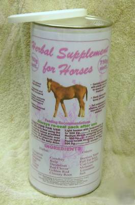 Herbal feed supplement for horses - 750G canister
