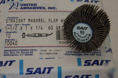 Flap wheel, 60 grit, 1-1/2