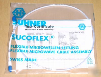 Suhner sucoflex 103 microwave cable assembly sma plugs