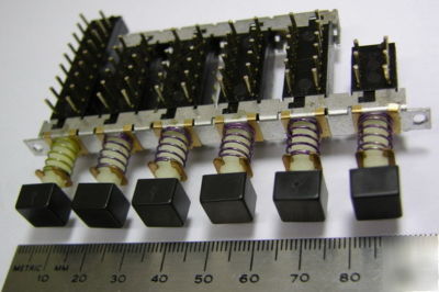4 6-ganged multi pole pushbutton switches