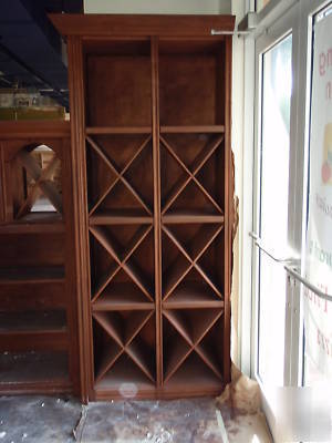 Gourmet grocery/restaurant all wood shelves wine racks