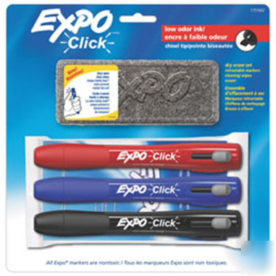 New expo retractable low odor chisel tip dry erase set