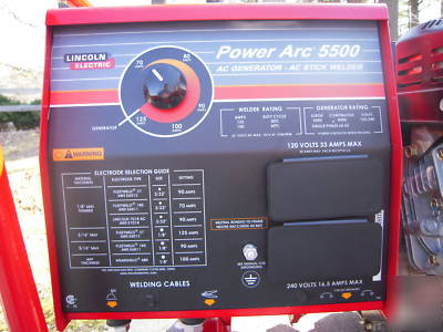Power arc 5500 lincoln welder/generator 2 in 1 125 amps