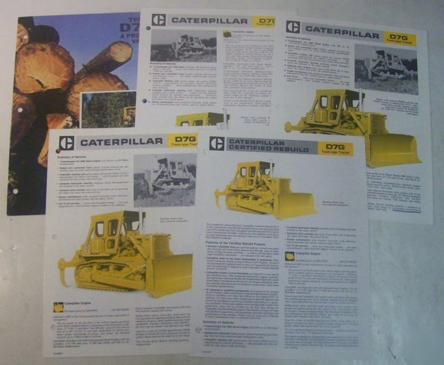 Caterpillar 1970 - 1986 D7G tractor sales brochure lot