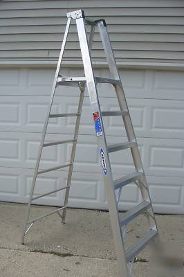 Werner 6' aluminum platform ladder 8' overall P376