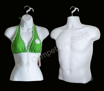 Female + male torso mannequin set manikin manniquin wht