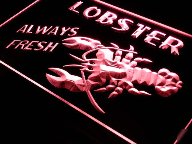 J376-r lobster seafood restaurant bar neon light sign