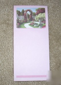 Magnetic garden angel red roses lavender memo/note pad 