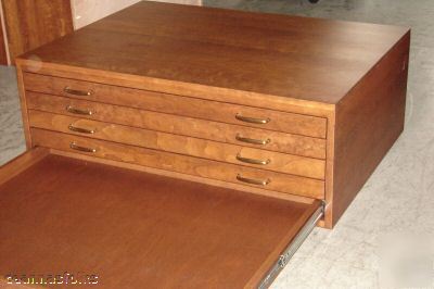 New map/atlas/blueprint/filing flat file cabinet cherry 