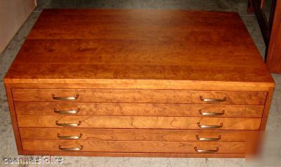 New map/atlas/blueprint/filing flat file cabinet cherry 