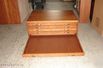 New map/atlas/blueprint/filing flat file cabinet cherry 