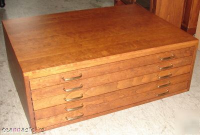 New map/atlas/blueprint/filing flat file cabinet cherry 