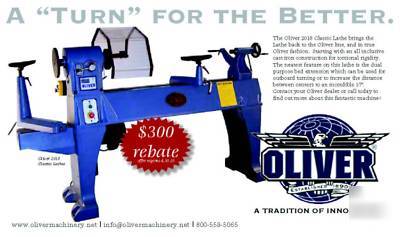 Oliver 2018 2HP cast iron bed wood lathe 