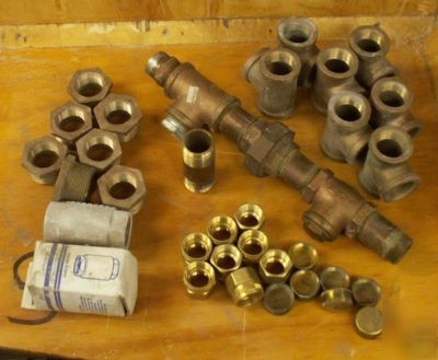 Threaded brass fittings, ts, bushings, check valve 1