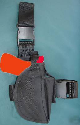 Mens thigh holster tactical black nylon elastic 