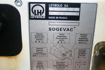 Leybold sogevac SV25 rotary vane vacuum pump 3 phase