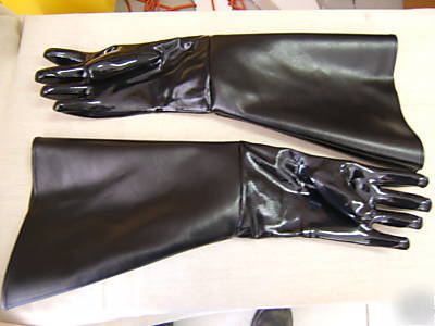 New 7-24 sandblast gloves parts cleaning rubber gloves 