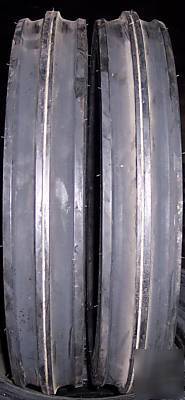 2) 6.00-16 tri rib front tractor f-2 600-16 6PLY tires