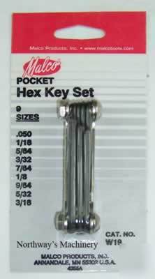 Malco W19 pocket size folding hex key set ac hvac tool 