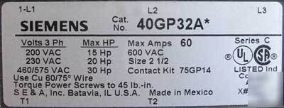 New furnas 40GP32AA size 2.5 def purpose contactor 240V