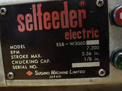 Sugino selfeeder drillhead, router head, 7200 rpm 1/8IN