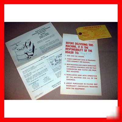 1965 briggs & stratton operating & maintenance manual +