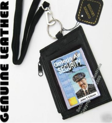 Id holder with zipper section for coins & notes