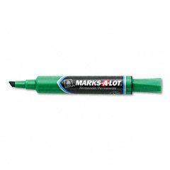 Marks-a-lot permanent marker, chisel tip, regular, gree