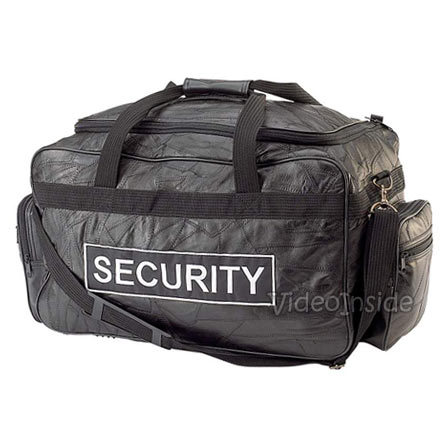 New leather security equipment bag duffle duffel black